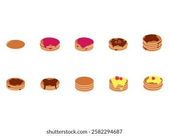 Delicious Pancakes Illustration Element Set