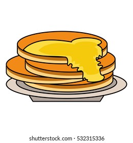 delicious pancakes maple syrup outline