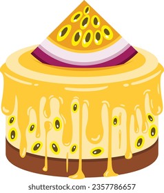 Delicious passion fruit cake isolated
