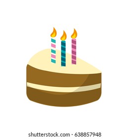 delicious pastel with candles to happy birthday