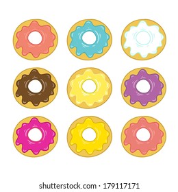 delicious pastries vector on white background