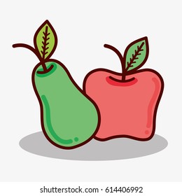 delicious pear and apple fruit icon