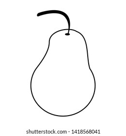 delicious pear icon cartoon isolated in black and white vector illustration graphic design