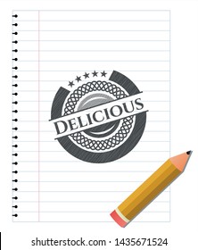 Delicious with pencil strokes. Vector Illustration. Detailed.