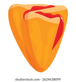 Delicious pepperoni pizza slice with ketchup, perfect for a quick and satisfying meal or snack