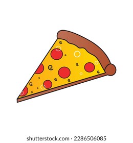 Delicious Pepperoni Pizza Slice Vector Illustration