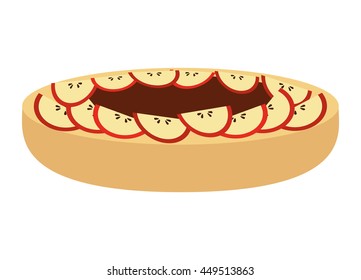 delicious pie with apple isolated icon design, vector illustration  graphic 