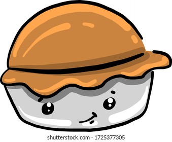 Delicious pie, illustration, vector on white background