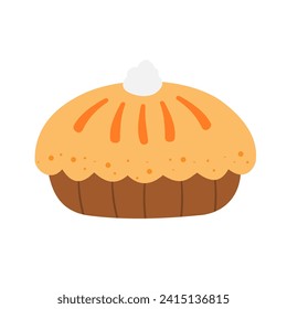 delicious pies on white background in cartoon style. Vector illustration