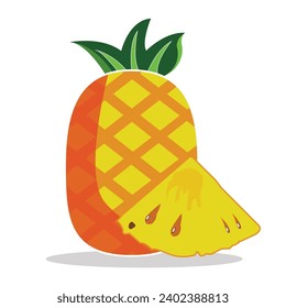 köstliche Ananas-Fruchtsymbol einzeln auf weißem Hintergrund