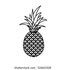 Delicious pineapple fruit icon vector illustration design