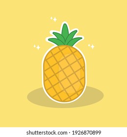 Piña deliciosa sobre fondo amarillo