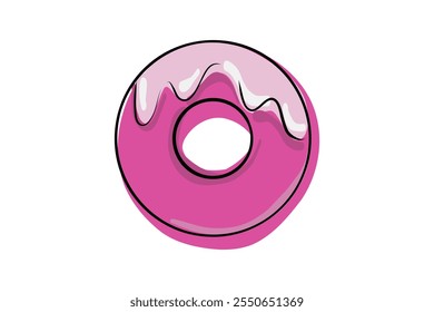 A delicious pink donut. Good for any project.