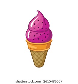 Delicious Pink Ice Cream Cone