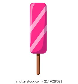 delicious pink ice cream. Sweet summer treat on a stick.