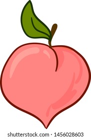 Delicious pink peach, illustration, vector on white background.