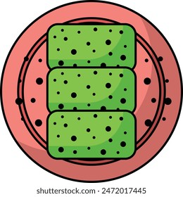 Delicious pistachio paste vector color icon design, Pan-Asian cuisine symbol, Most Popular Dishes Sign,Casual eats stock illustration, fistikli saray sarmasi Concept