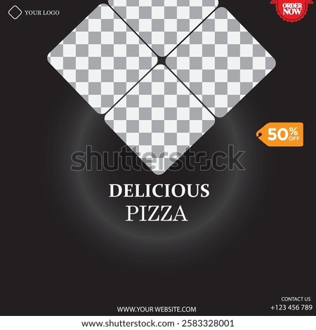 Delicious pizza 50 % off flyer design