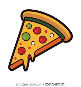 Delicious Pizza Cartoon Vector Art
