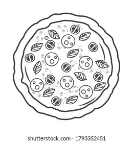 Delicious pizza fast food icon, vector illustration design.