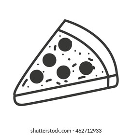 delicious pizza fast food icon vector illustration design