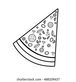 delicious pizza fast food icon vector illustration design