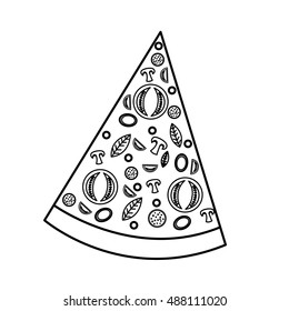 delicious pizza fast food icon vector illustration design