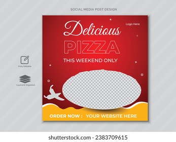 Delicious Pizza and food menu social media Post template design or social media banner design .