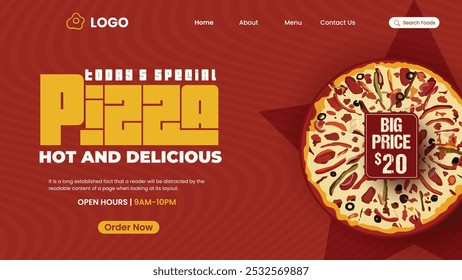 Delicious pizza food restaurant landing page design