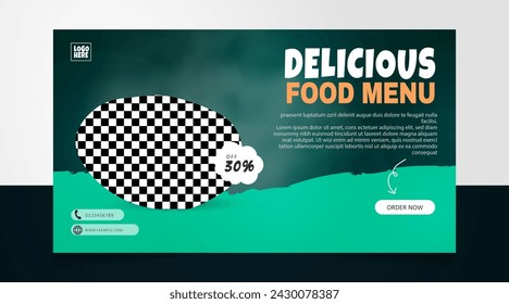 Delicious pizza food website promotion banner template