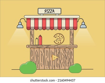 deliciosa pizza en una gran tienda