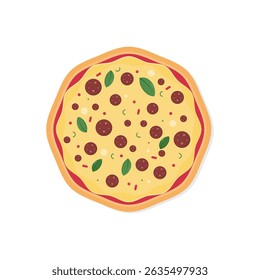 Delicious Pizza Icon Vector Design.