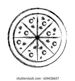 delicious pizza isolated icon