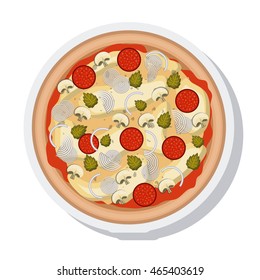 delicious pizza isolated icon vector illustration design