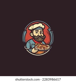 delicious pizza logo vector, editable eps.10