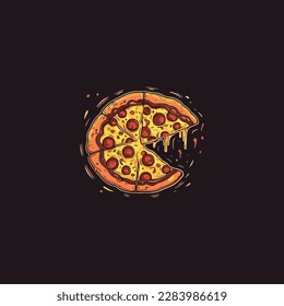 delicious pizza logo vector, editable eps.10