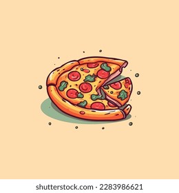 delicious pizza logo vector, editable eps.10