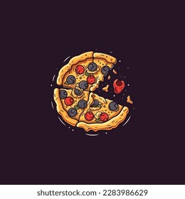 delicious pizza logo vector, editable eps.10