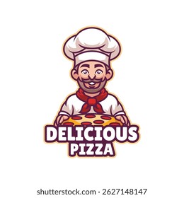 Delicious Pizza Mascot Logo Design