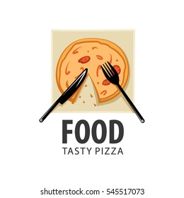 Delicious Pizza, Meal, Logo, Fork, Knife