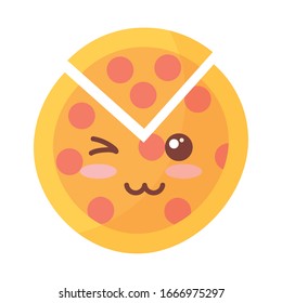 deliciosa pizza sobre fondo blanco dibujo vectorial