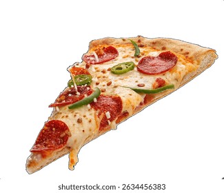 Delicious pizza on a white background