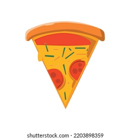 Delicious pizza part with vegetables