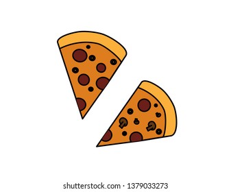 delicious pizza pieces