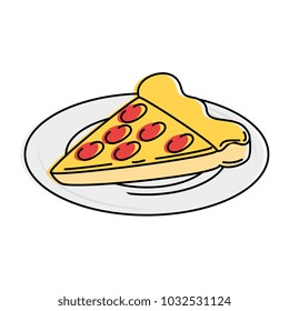 delicious pizza portion with dish
