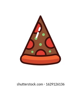 delicious pizza portion isolated icon vector illustration design