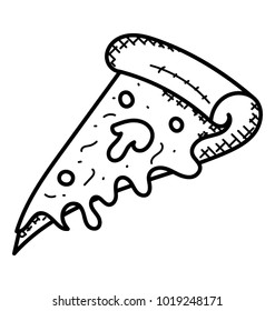 
A delicious pizza slice, doodle icon
