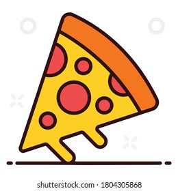 Delicious pizza slice icon design, fast food 