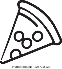 Delicious Pizza Slice Icon Isolated on White Background - Vector Illustration
