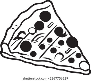 Köstliches Pizzaausrutschsymbol einzeln auf weißem Hintergrund - Vektorgrafik